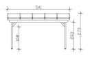 Vorschaubild Skan Holz Terrassendach Ancona Leimholz o. Mittelpfosten 541 cm