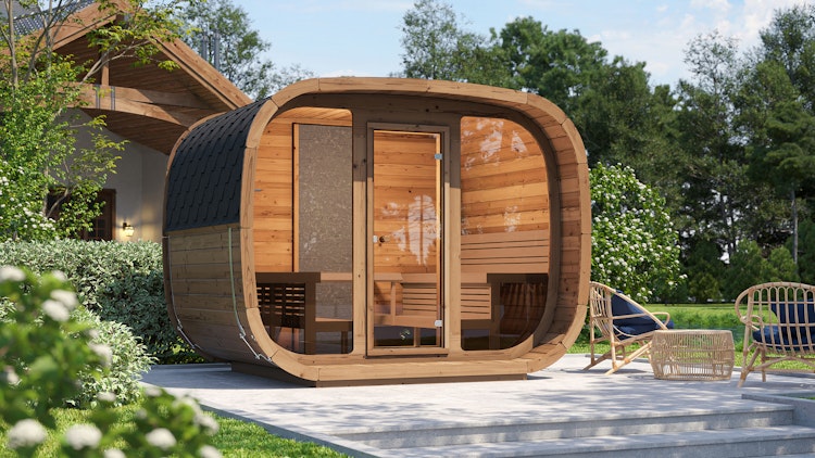 Weka Design Saunahaus Elva mit Thermoholz - 28/42 mm