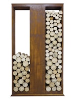 Badeko Holzregal „Lounge“ zweigeteilt in Edelrostoptik