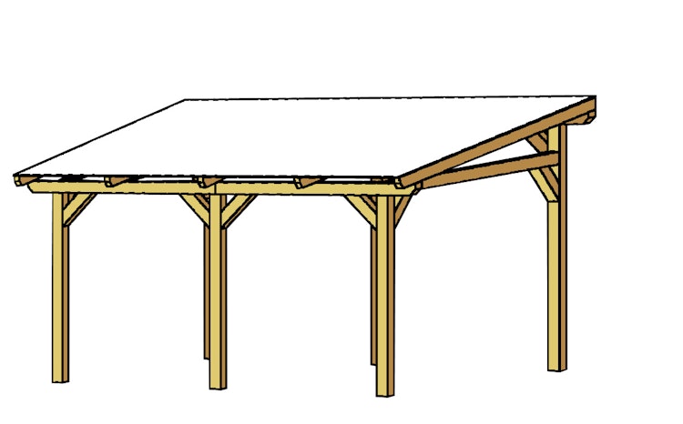 Skan Holz Siena aus Leimholz mit Mittelpfosten Breite 434 cm freistehende Terrassenüberdachung
