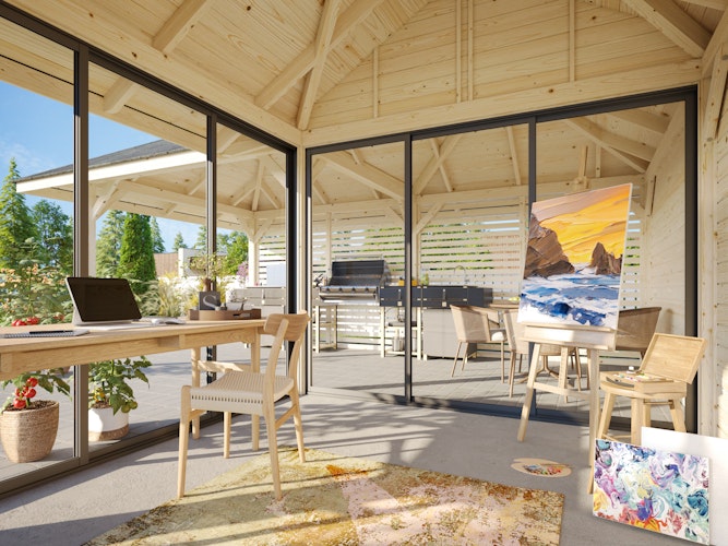 Palmako Pavillon Bianca 24,9 m² Set 211 Slide - 28 mm