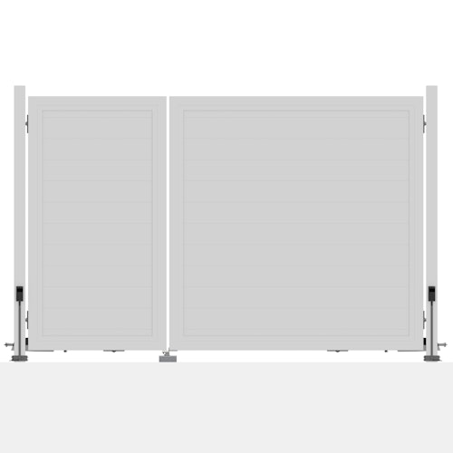 TraumGarten SYSTEM / DESIGN Alu Doppeltor auf Maß mit E-Antrieb