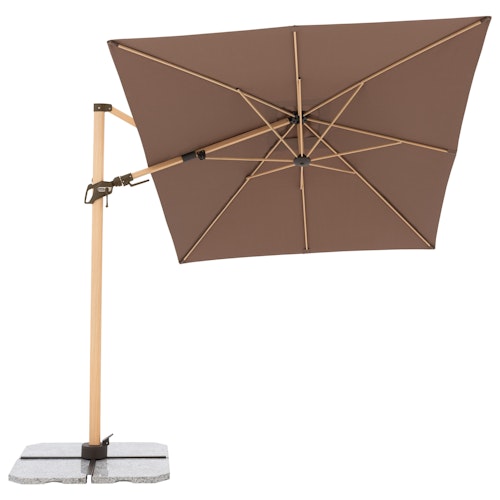 doppler Pendelschirm ALU WOOD 300 x 220, Aluminium Esche-Optik / 100 % Polyester 180 g/m²