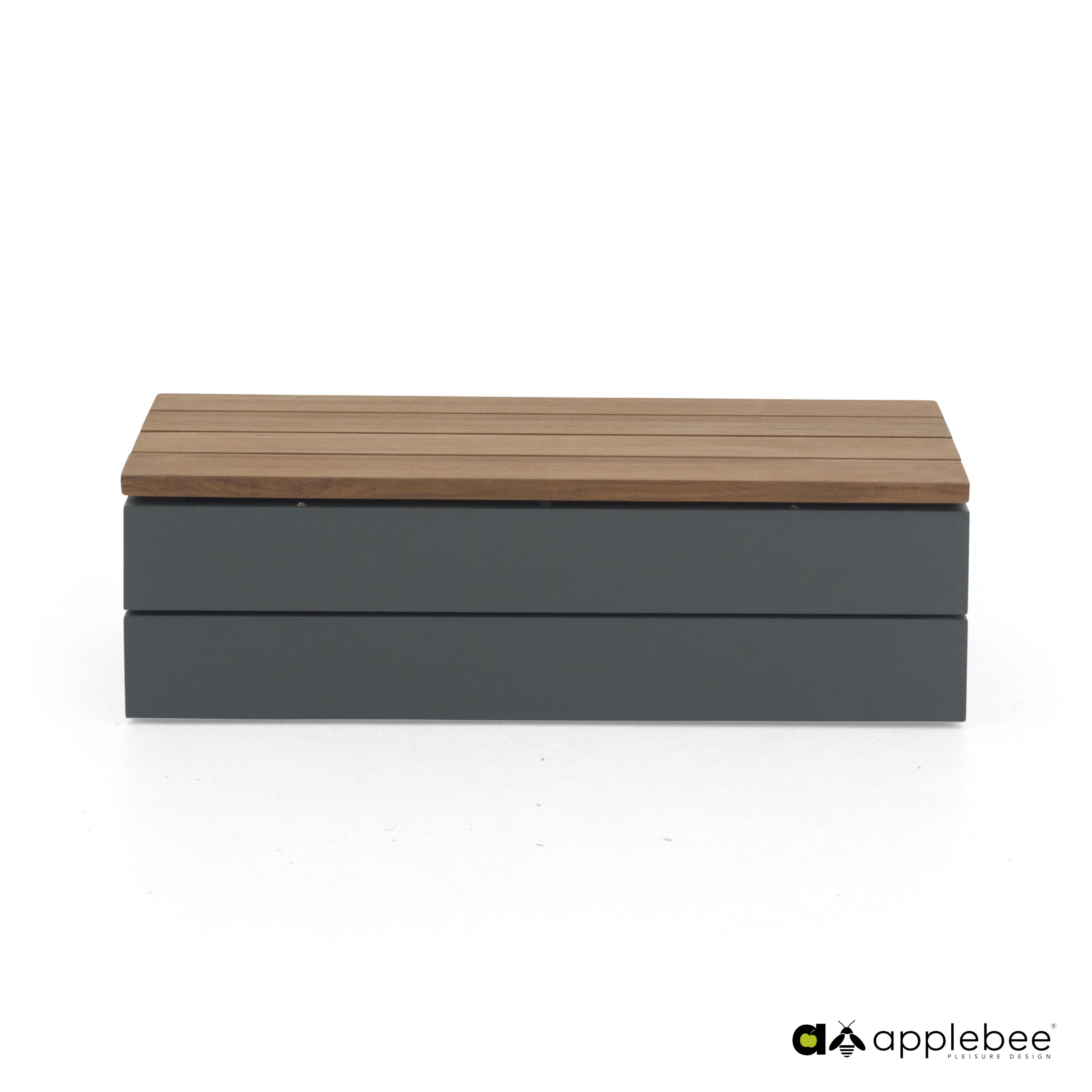 Apple Bee Lounge MIX & MATCH Beistelltisch 72 x 40 x 21 cm, Aluminium Anthrazit / Teak Natural - Auslaufartikel