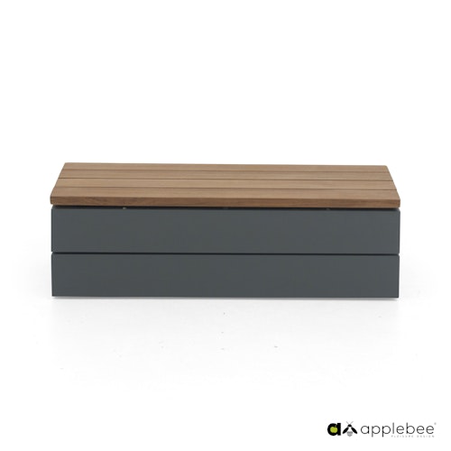 Apple Bee Lounge MIX & MATCH Beistelltisch 72 x 40 x 21 cm, Aluminium Anthrazit / Teak Natural - Auslaufartikel