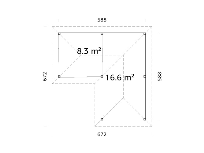 Palmako Pavillon Bianca 24,9 m² Set 212 Slide - 28 mm