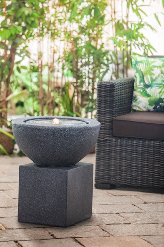 Heissner Gartenbrunnen-Sockel "Cube", granite color, 31x31x31cm (016611-09)