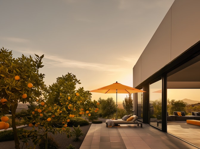 doppler Mittelmastschirm myZONE 305 Auto Tilt, Aluminium Anthrazit / 100 % Polyester 180 g/m²