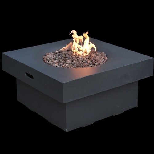 Gardenforma Gas Feuerstelle Branford aus Faserbeton in Betonoptik, schwarz