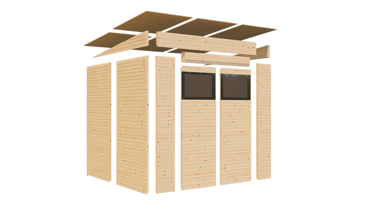 Bertilo Gartenhaus Pent Modern 3 - 18 mm