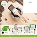 Vorschaubild Innen- und Außenanstrich Komplettset für Gartenhäuser von 10 bis 15 m² Grundfläche (Deckfarbe)