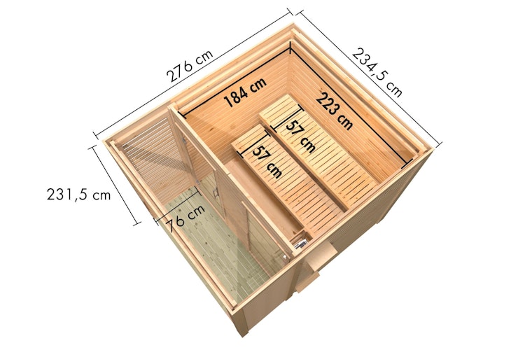 Karibu Gartensauna Saunahaus Angkor 2 inkl. gratis Sauna-Zubehörset im Wert von 234,94 €