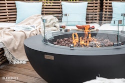 Gardenforma Gas Feuerstelle Lunar in dunkler Betonoptik