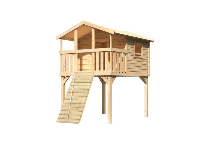 Akubi Stelzenhaus Benjamin mit Holzrampe