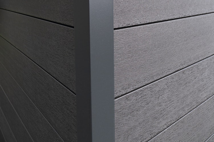 Wolff Finnhaus WPC Gartenhaus Style D / Terra 3030 Anthrazit/Hellgrau - 28 mm 