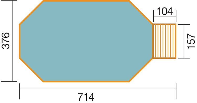 Weka Massivholzpool 594 "Alles dabei" - 45 mm - 714 x 376 cm
