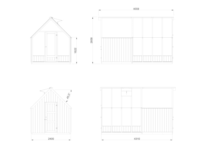 Palmako Glas- & Gerätehaus Emilia 5,4 + 4,0 m² - 18 mm
