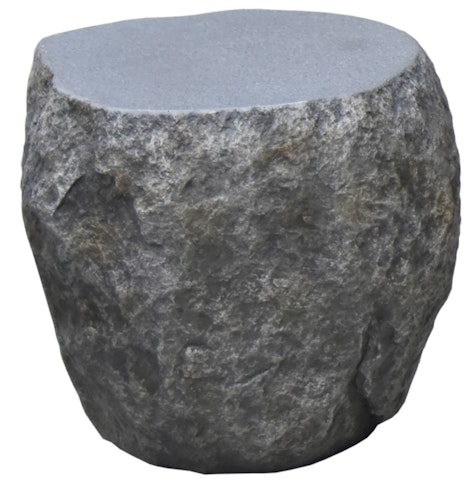 Gardenforma Sitzhocker Boulder in grauer Findlings-Optik aus Faserbeton