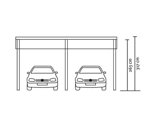 Skan Holz Schwaben - Bogendach Doppelcarport aus Leimholz Breite 648cm