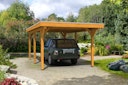 Vorschaubild Skan Holz Spessart- Flachdach Einzelcarport aus Leimholz Breite 355 cm