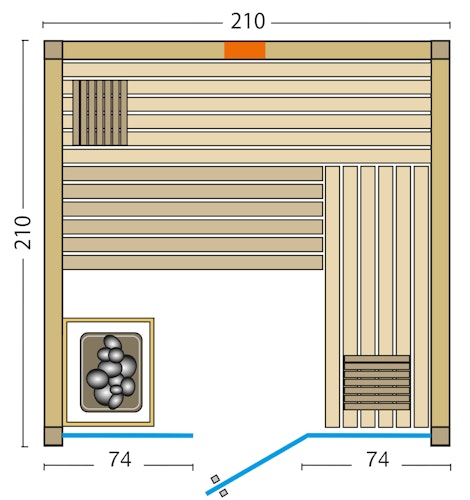 Abverkaufsmodell Infraworld Sauna Gracil Complete 210 - 75 mm Multifunktionssauna inkl. 5-teiligem gratis Zubehörset