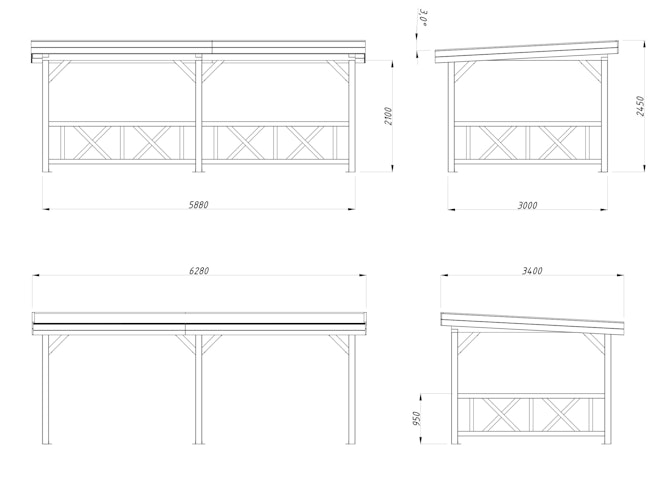 Palmako Carport/Pavillon Connect Lenna 16,6 m² Set 307