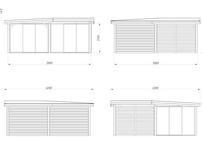 Palmako Carport/Pavillon Connect Lenna 24,9 m² Set 414 Slide