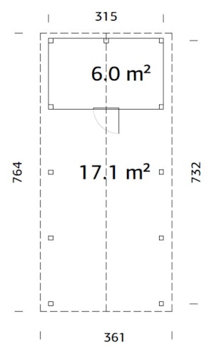Palmako Carport Robert 23,1 m² mit Geräteraum
