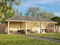 Palmako Pavillon Bianca 24,9 m² Set 518 Slide Plus mit Isolierglas-Schiebetüren