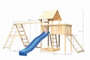Vorschaubild Akubi Kinderspielturm Lotti mit Satteldach inkl. Wellenrutsche, Doppelschaukelanbau, Klettergerüst, Anbauplattform und Netzrampe