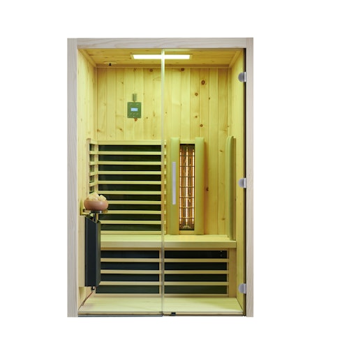 Infraworld Infrarotkabine TrioSol Glas 125 Zirbe VG inkl. 5-teiligem gratis Zubehörset