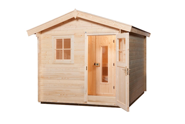 Weka Blockbohlen Saunahaus Mikkeli inkl. Elementsauna 28/68 mm