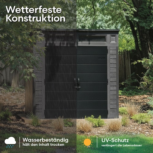 Suncast Kunststoff-Gerätehaus Modernist – stahlverstärkt (groß)