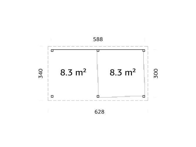 Palmako Gartenhaus Connect Lenna 16,6 m² Set 406 Slide