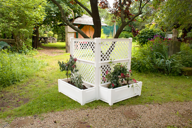 KHW Pflanzkasten groß mit Spalier 100 cm (2-tlg.) 2er Set