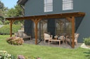 Vorschaubild Skan Holz Terrassenüberdachung Rimini Douglasie mit Mittelpfosten Breite 648 cm