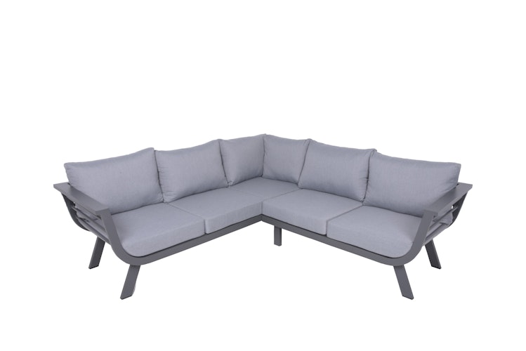 Garden Pleasure Lounge-Gruppe AURELIA, Aluminium Dunkelgrau / 100 % Polyester Grau