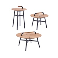 Diamond Garden Beistelltisch NORA, Aluminium Dunkelgrau / Recycled Teak