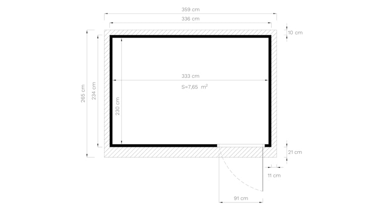 Bertilo Gartenhaus Pentus 3 Office - 19 mm