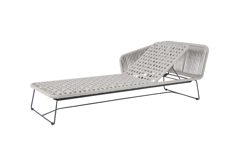 Diamond Garden Daybed MILOS links, Edelstahl Dunkelgrau / Rope / Sunproof (100 % Polypropylen)