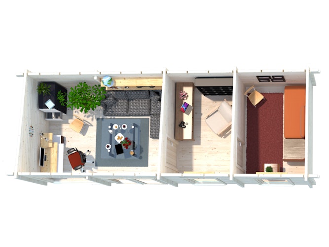 Palmako Gartenhaus Heidi 22,5 m²- 70 mm