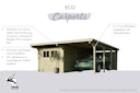 Vorschaubild Karibu Carport Doppelcarport Eco 1/2 - kesseldruckimprägniert