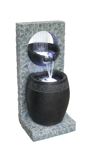 Gardenforma Wasserspiel Bahia, Polyresin inkl. Pumpe und LED-Beleuchtung