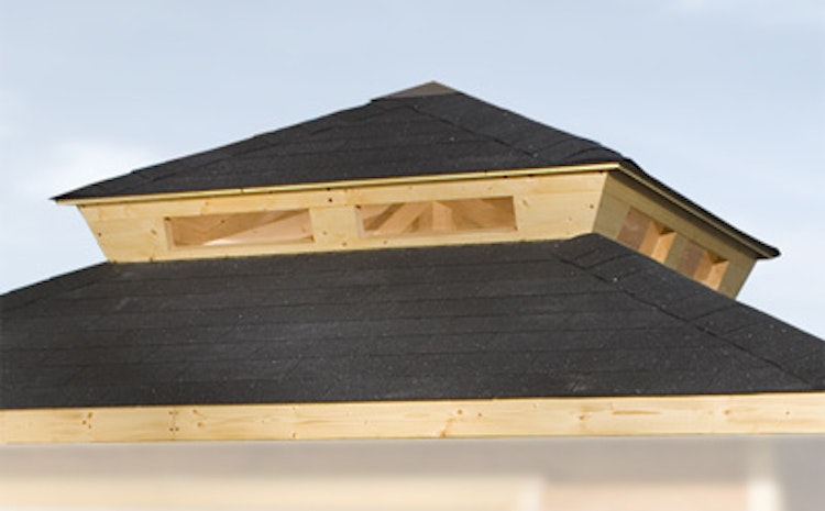 Weka 28 mm Gartenhaus 149 A 5-Eck mit Dachaufsatz