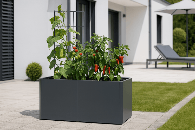 Premium Hochbeet aus Stahl anthrazit 160 x 80 x 75 cm