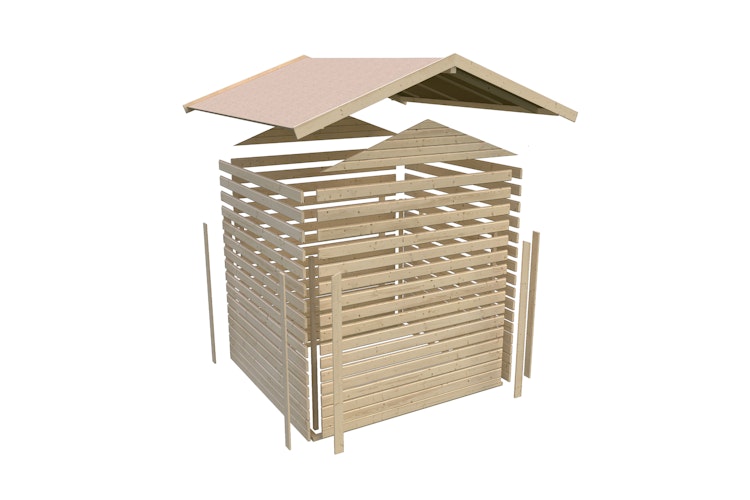 Karibu Woodfeeling Gartenhaus Amberg 2/3/4/5 naturbelassen - 19 mm