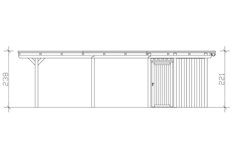 Skan Holz Emsland - Flachdach Carport aus Leimholz Breite 340 cm