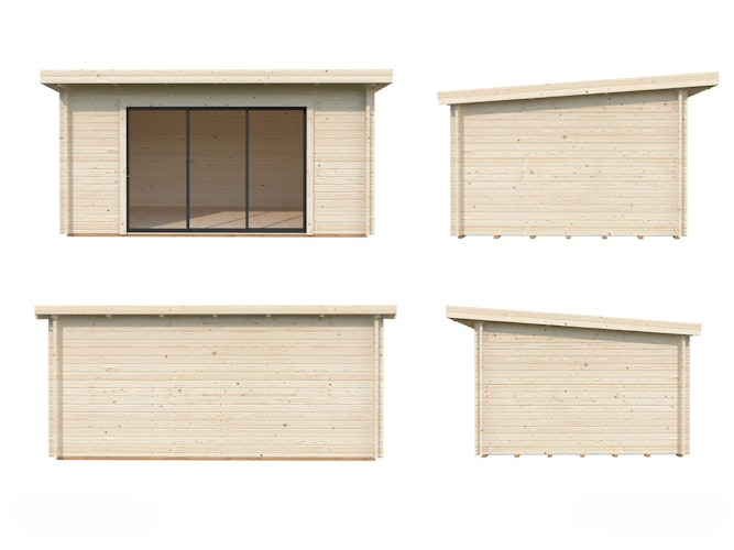 Palmako Gartenhaus Lea 14,2 m² mit Schiebetür - 44 mm