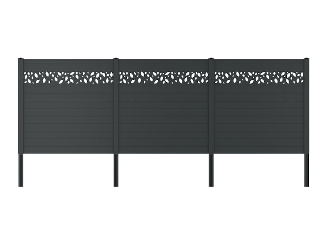 dz VIDUAL Designblech Leaves - 4 x 260 x 1730 mm Anthrazitgrau RAL 7016