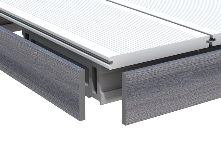 TraumGarten DreamDeck Platinum Abschlussleiste grau 2000 mm